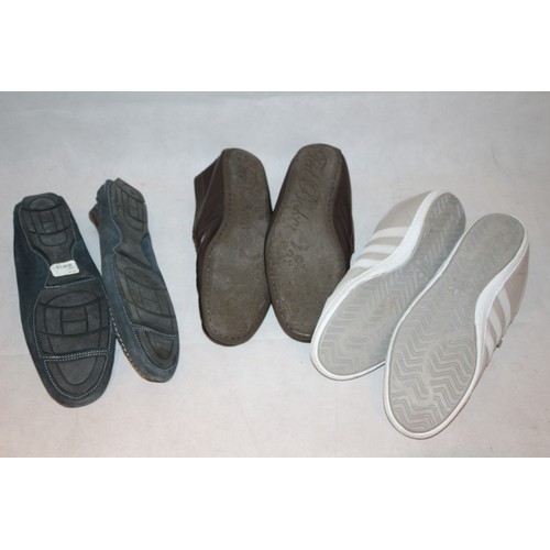 7 - 3 Pairs Of Men's Footwear Size 11 Including Trainers By Adidas And Shoes By Ted Baker and Aldo