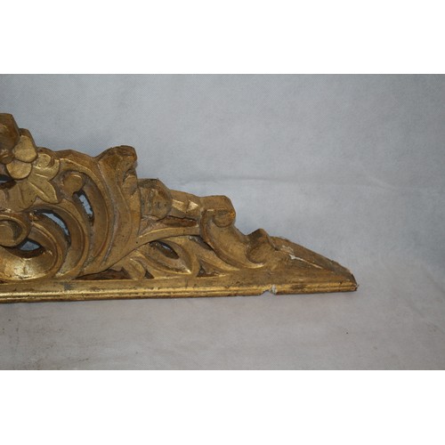 12 - Ornate Furnishing Wooden Finial Gold Painted With Age