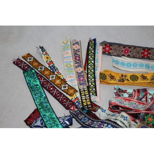 24 - A Lovely Collection Of New High Quality Embroidered Ribbons