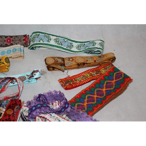 24 - A Lovely Collection Of New High Quality Embroidered Ribbons