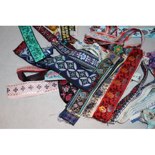 24 - A Lovely Collection Of New High Quality Embroidered Ribbons