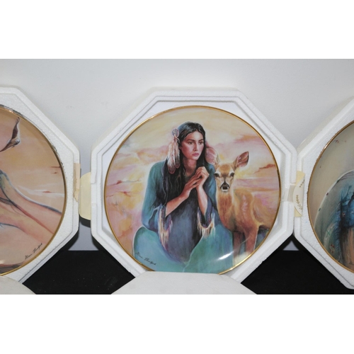 44 - 4 Collectors Plates having a Native Indian theme of a Limited Edition run By The Franklin Mint Heirl... 