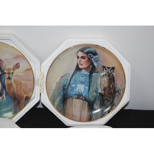 44 - 4 Collectors Plates having a Native Indian theme of a Limited Edition run By The Franklin Mint Heirl... 