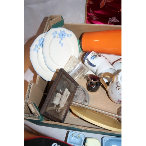 61 - Want a Rummage? Try this Bootfair Box Includes many Items Like Vase, Plates and a Water Bottle with ... 