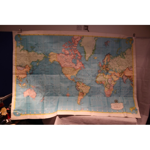 72 - A Extremely Large or Should we say Massive Vintage World Map by Hammond Maps Approx size 190cm x 130... 