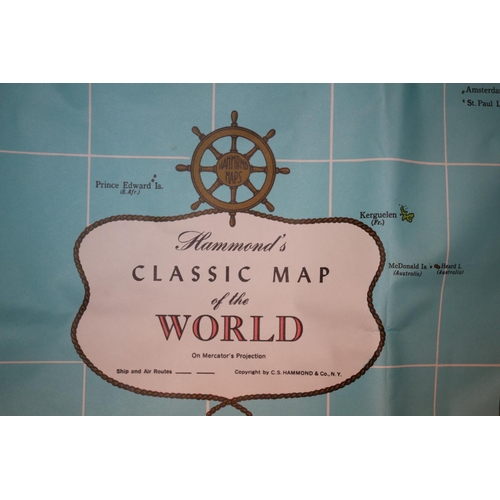 72 - A Extremely Large or Should we say Massive Vintage World Map by Hammond Maps Approx size 190cm x 130... 