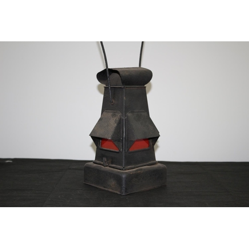 172 - WWII era Paraffin Metal Lantern  with Black Out Covers