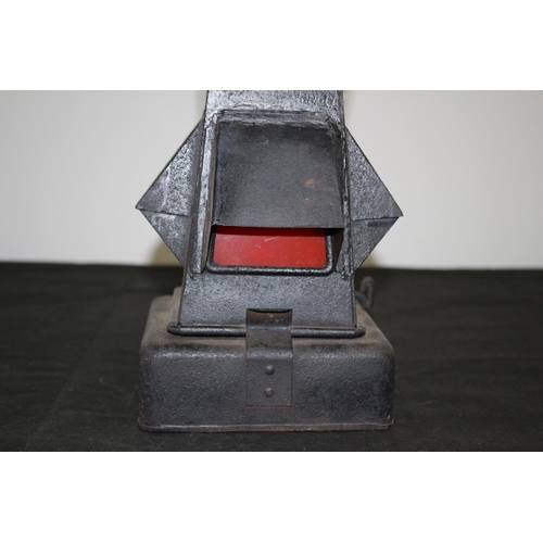 172 - WWII era Paraffin Metal Lantern  with Black Out Covers