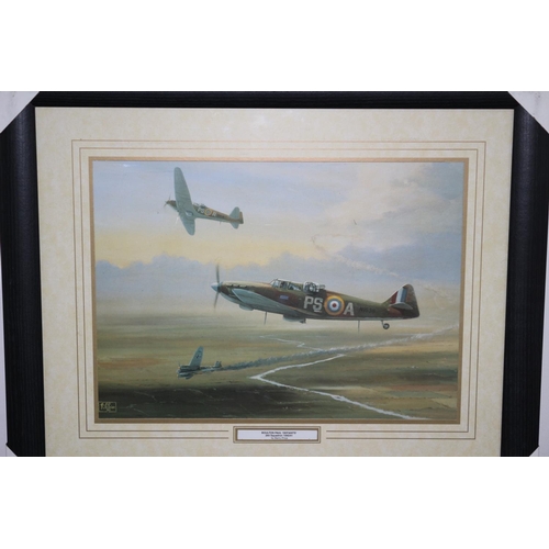 176 - Framed And Glazed Print Titled Boulton Paul Deviant's 264 Squadron 1940/41 By Barry Price. 56CM X48C... 