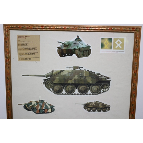 186 - Interesting Framed And Grazed Collage With A Tank Theme