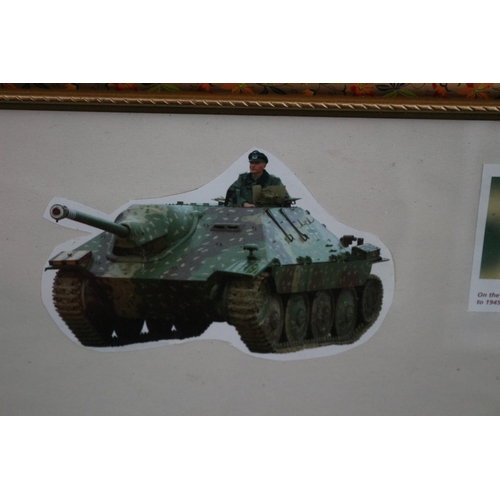 186 - Interesting Framed And Grazed Collage With A Tank Theme