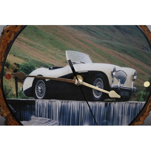 191 - Cork Wall Clock With An Austin Healey Theme