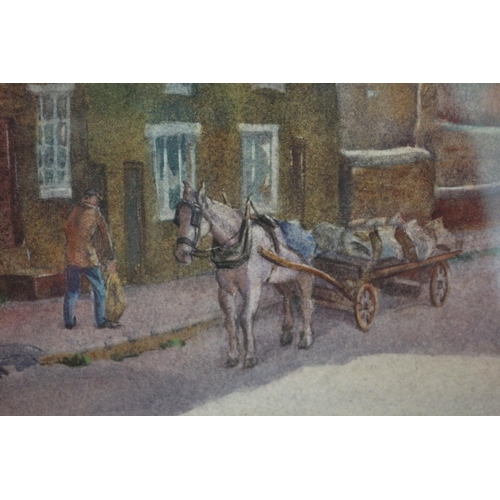 194 - Watercolour painting by known artist - Ernest D. Adams (1884 - 1963). Depicts Coal Merchant deliveri... 