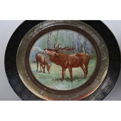 196 - 2 Vintage Wall Platters With Stag Themes