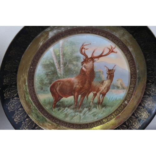 196 - 2 Vintage Wall Platters With Stag Themes