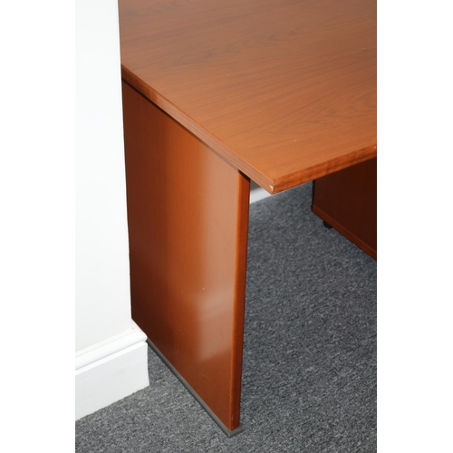 203 - Wooden Desk Complete With 3 Drawer Cabinet Which Can Be Placed On Right Or Left Side .Size Approx 12... 