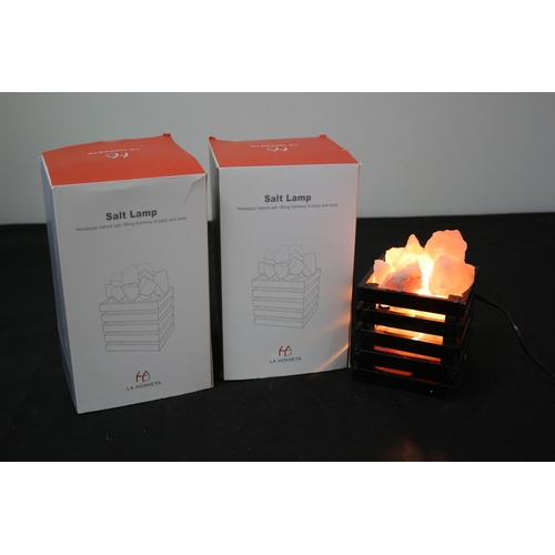 235 - 2 New Calming Salt Lamps in Boxes working with Continental plugs