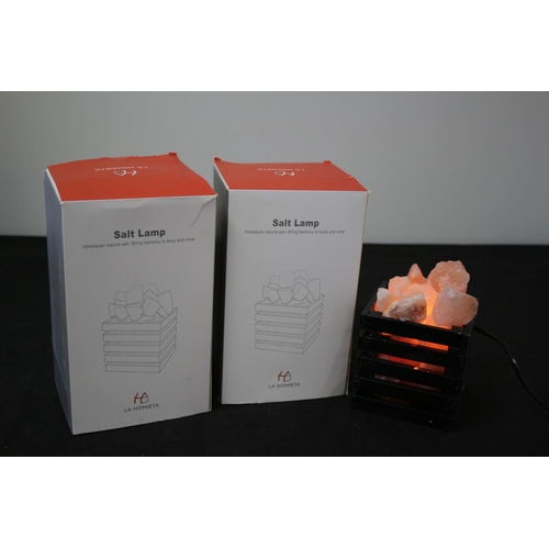 235 - 2 New Calming Salt Lamps in Boxes working with Continental plugs