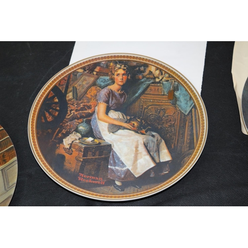 240 - 4 Collectable with Certificates wall Plates. Boxed . 3 from Knowles and 1 from Wedgwood