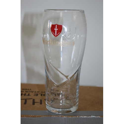 242 - 24 New IPT Worthington Pint Beer Glasses in box