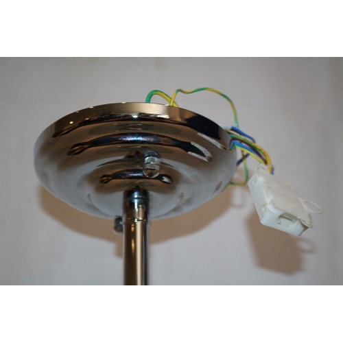 269 - Heavy chrome and Slightly smoked concave Glass Shaded Ceiling light. un tested