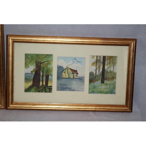 274 - 3 framed and glazed Watercolours with Age