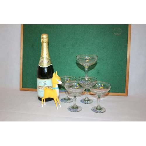 278 - The Ultimate Babycham Collection including 5 glasses with yellow Fawm, a 40 to 50 year old Babycham ... 