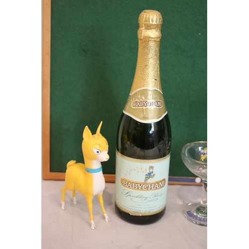 278 - The Ultimate Babycham Collection including 5 glasses with yellow Fawm, a 40 to 50 year old Babycham ... 