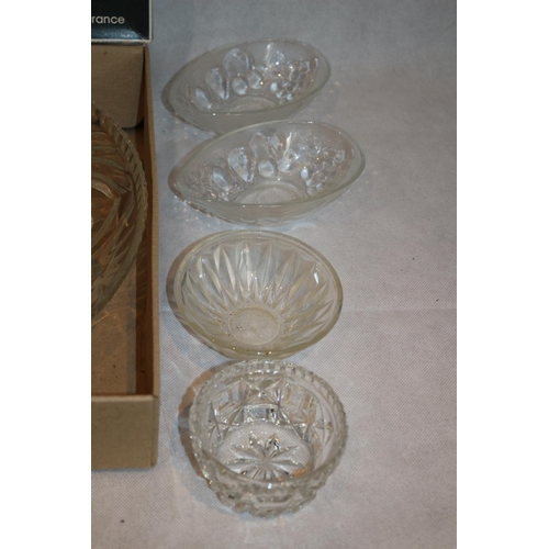 309 - A Good Selection of clear Glassware including a Box Fruit Bowl By Anques of France