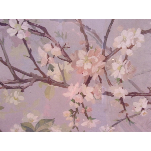 317 - A Frame And Glazed Signed Mix Media Painting Of Cherry Blossom