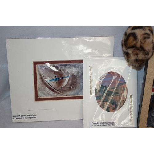 469 - Beard Grooming Kit, 2 Encaustic Art Pictures and A Paint Jacket