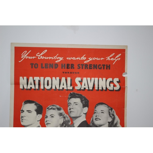 541 - An original Vintage Double Sided National Savings Poster