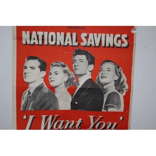 541 - An original Vintage Double Sided National Savings Poster