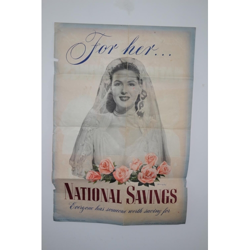 541 - An original Vintage Double Sided National Savings Poster