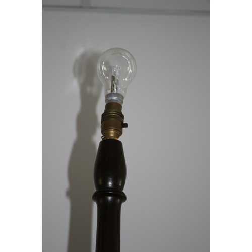 549 - Working Oak Turned Floor Lamp Bulb Not included