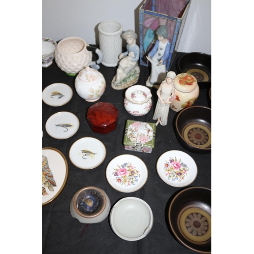 558 - A Large Assortment Of Chinaware Including Figurines, Pin Dishes With Names Like Wedgwood