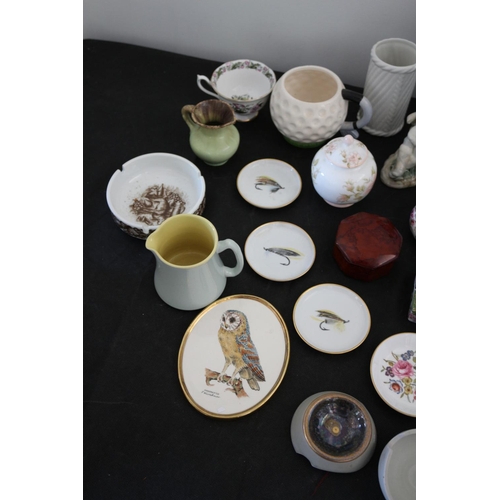 558 - A Large Assortment Of Chinaware Including Figurines, Pin Dishes With Names Like Wedgwood