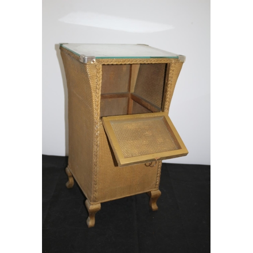 563 - Coloured Lloyd Loom Style Laundry Basket With Glass Top