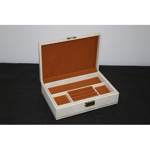 571 - Jewellery Box With Orange /Brown Lining 26cm x 17cm x7cm