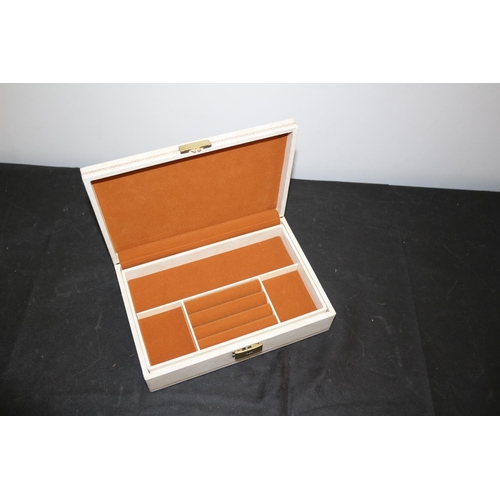 571 - Jewellery Box With Orange /Brown Lining 26cm x 17cm x7cm