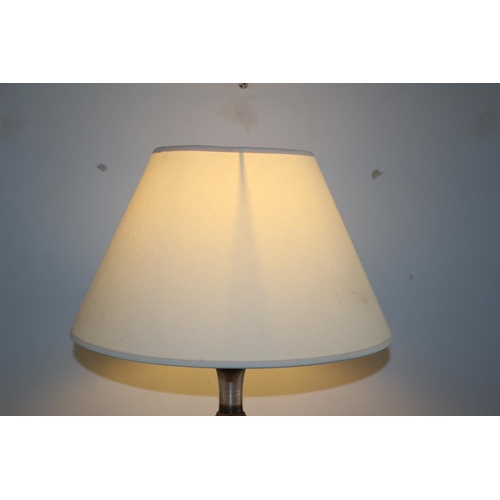 604 - Tall Working Metal Effect Table Lamp With Shade