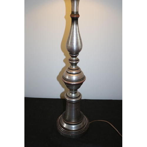 604 - Tall Working Metal Effect Table Lamp With Shade