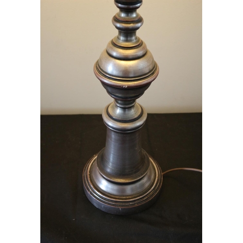 604 - Tall Working Metal Effect Table Lamp With Shade