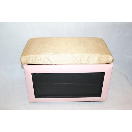 608 - Little Wooden Storage Box With Blackboard Painted Front