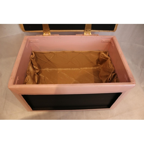 608 - Little Wooden Storage Box With Blackboard Painted Front