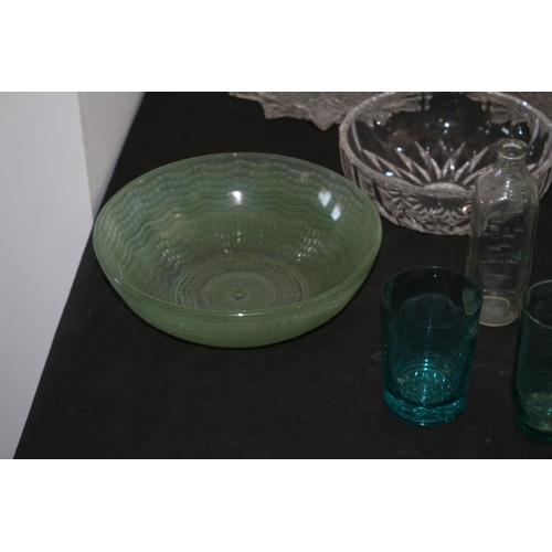 612 - Large Selection of Clear Glass Items plus Some Blue Glass Items