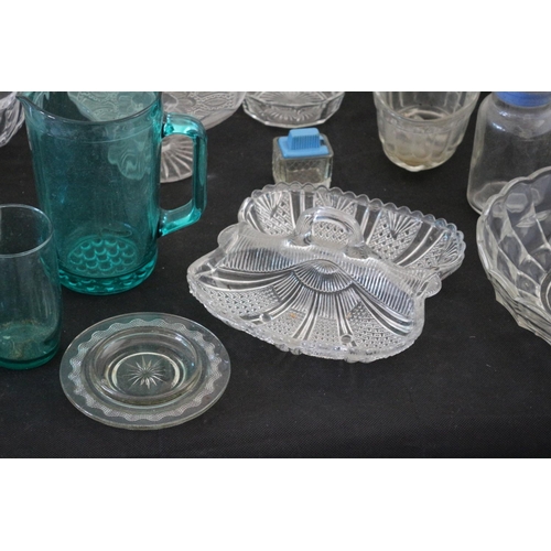 612 - Large Selection of Clear Glass Items plus Some Blue Glass Items