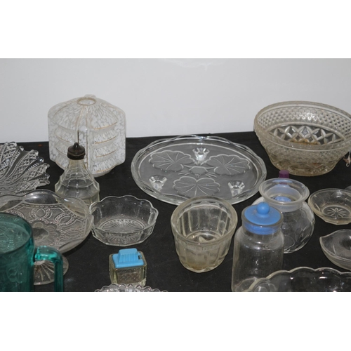 612 - Large Selection of Clear Glass Items plus Some Blue Glass Items