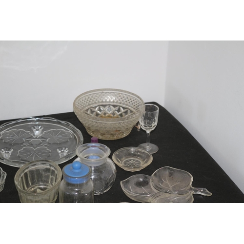 612 - Large Selection of Clear Glass Items plus Some Blue Glass Items