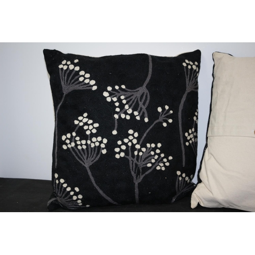 630 - Feather and Down Filled Quality Cushions with Decorative Front and Buttoned Rear